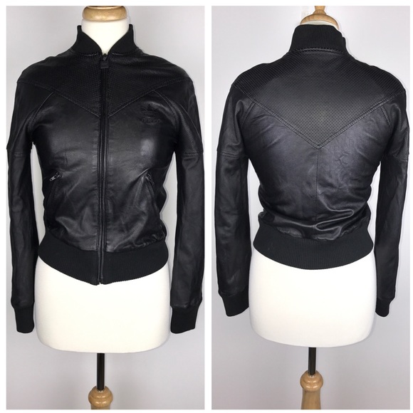 adidas women's leather jacket